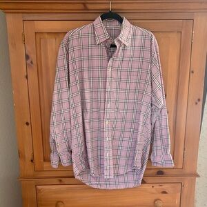Burberry Classic Pink Plaid Men's Shirt